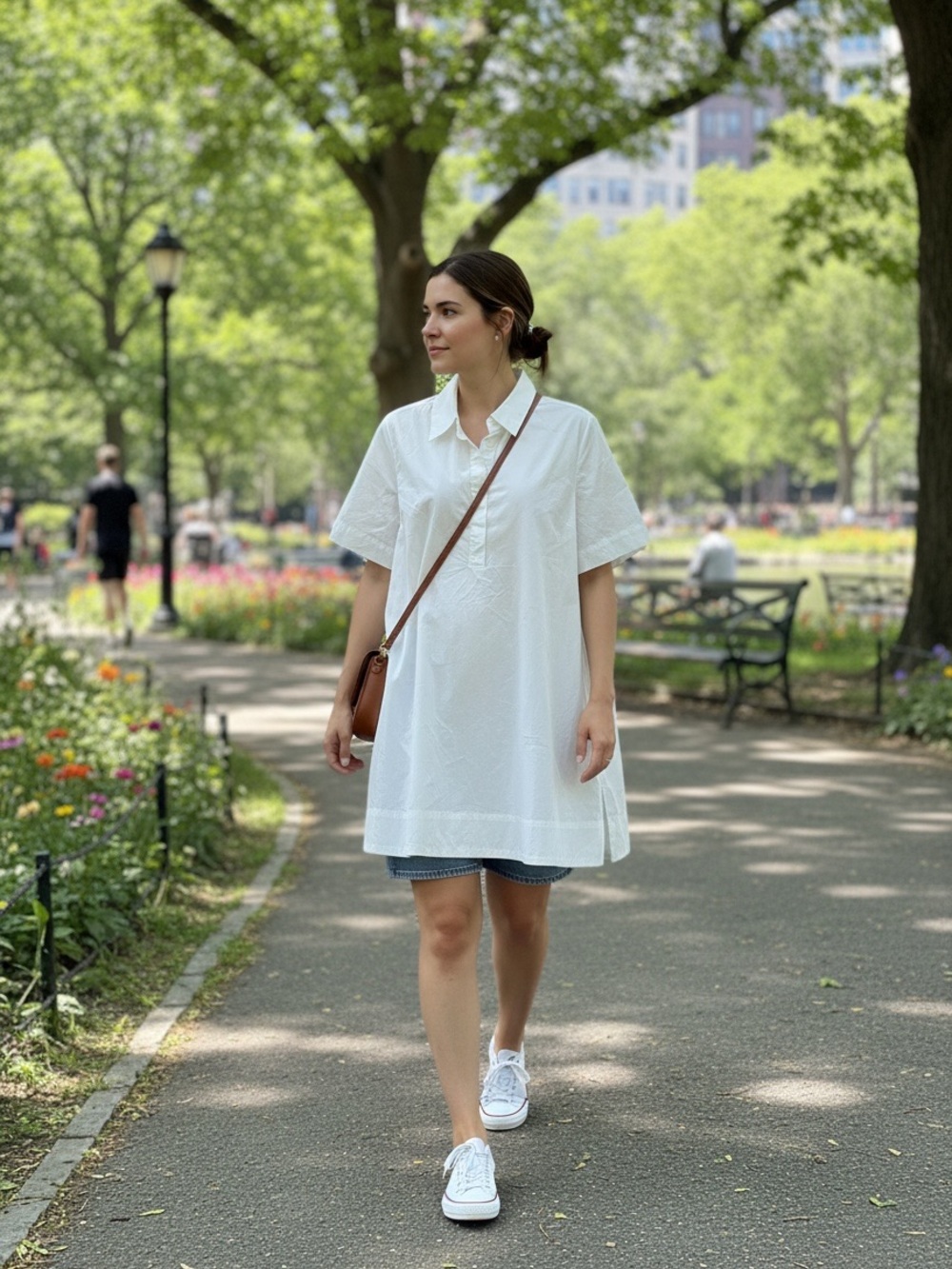 Old Navy White Summer Dress Full Cut Sz LP NWOT